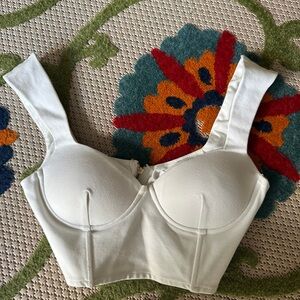 Revolve Superdown Wren Bustier Top in White